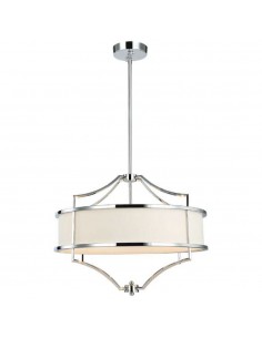 Lampa sufitowa chrom 4 punktowa Stesso cromo M kremowy abażur - Orlicki Design