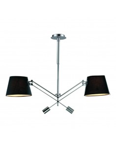 Lampa sufitowa regulowana 2 punktowa Pesso nero czarne abażury - Orlicki Design