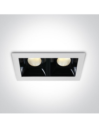 Oprawa podtynkowa LED Abram 2 punktowa czarno biała 50207B/W/W - OneLight