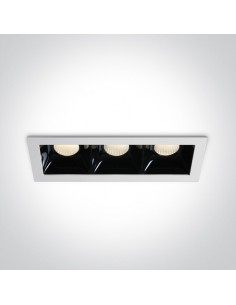 Oprawa podtynkowa LED czarno biała Abram 3 punktowa 50307B/W/W - OneLight