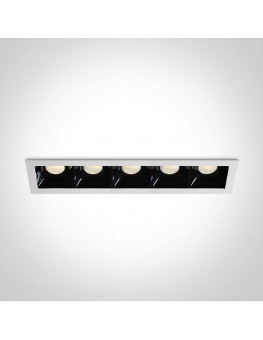 Oprawa podtynkowa LED Abram 5 punktowa czarno biała 50507B/W/W - OneLight