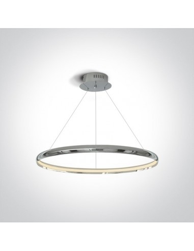 Lampa wisząca LED ring chrom 60cm Dolcedo zwis circle 63048/C - OneLight