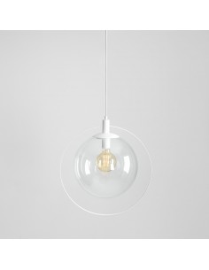 Lampa wisząca 1 punktowa Aura biała 1065G szklana - Aldex