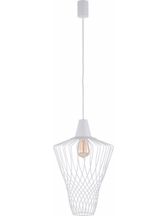 Lampa wisząca druciana biała Wave L zwis klatka 8855 - Nowodvorski