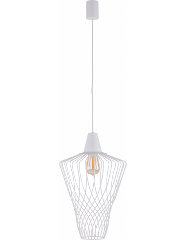 Lampa wisząca druciana biała Wave L zwis klatka 8855 - Nowodvorski