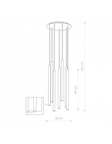 Lampa wisząca czarna sople Laser tuby zwis 8920 - Nowodvorski - 2