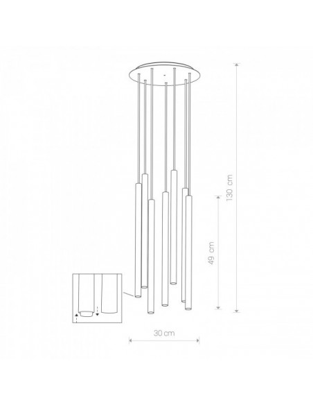 Lampa wisząca czarna sople Laser tuby zwis 8920 - Nowodvorski - 2