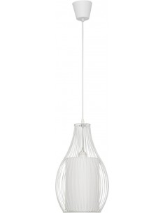 Lampa wisząca druciana Camilla biała z abażurem skandynawska 4611 - Nowodvorski