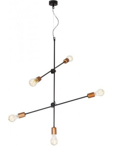 Lampa wisząca loftowa czarno miedziana Sticks 5 punktowa 6270 - Nowodvorski