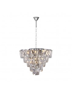 Żyrandol kryształowy Chelsea chrom ML6001 glamour lampa wisząca - Milagro