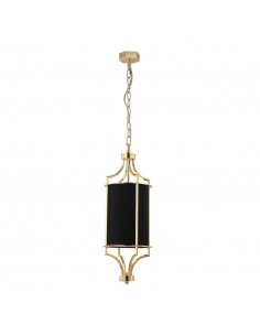 Lampa wisząca 1 punktowa czarno złota Lunga gold nero abażur - Orlicki Design