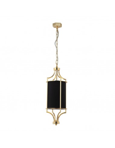 Lampa wisząca 1 punktowa czarno złota Lunga gold nero abażur - Orlicki Design