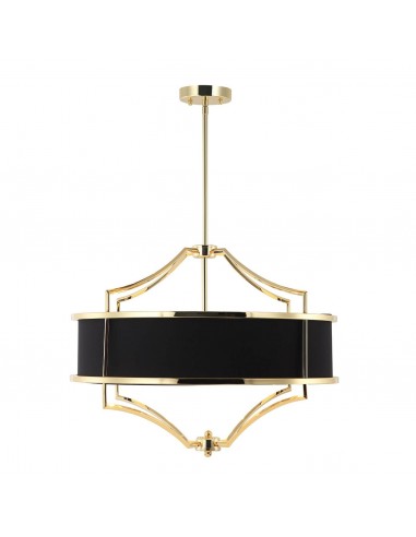 Lampa sufitowa 4 punktowa czarno złota Stesso Gold Nero M abażur - Orlicki Design