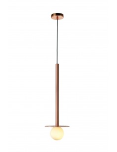 Lampa wisząca Bolita różowe złoto szklana kula LP-048/1PL GR - Light Prestige