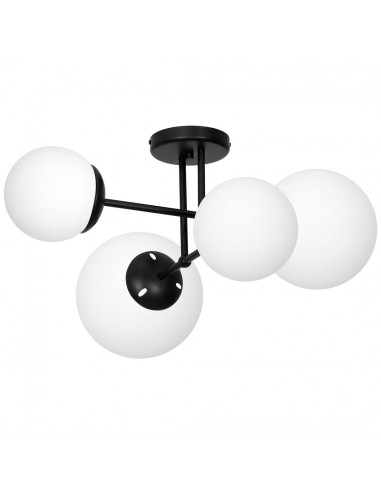 Lima lampa sufitowa 4 punktowa czarna klosz kula MLP6527 - Milagro