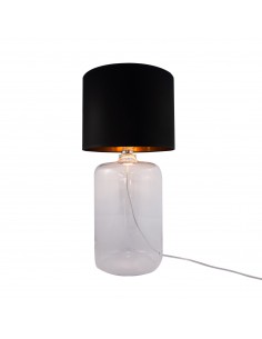 Lampka stołowa AMARSA szklana czarny abażur 5508BKGO - Zuma Line