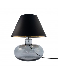 Lampka stołowa MERSIN szklana czarny abażur 5517BKGO - Zuma Line