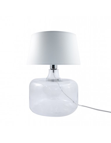 Lampka stołowa BATUMI szklana z białym abażurem 5527WH - Zuma Line