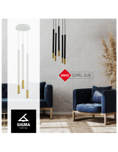 Sopel due lampa wisząca czarno złota 33239 - Sigma 2