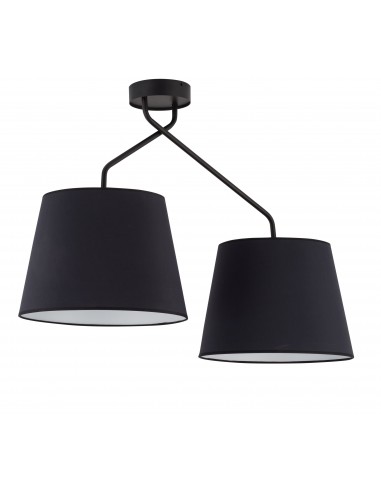 Lizbona lampa sufitowa 2 punktowa czarny abażur 32115 - Sigma