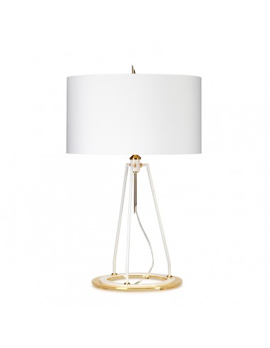 Ferrara lampka stołowa biało złota z abażurem FERRARA-TL-WPG - Elstead Lighting