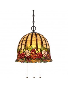 Rosecliffe lampa wisząca witraż tiffany QZ-ROSECLIFFE-P - Quoizel
