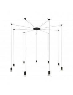 Lampa wisząca LINEA-9 czarna pająk XT005-9P - Step Into Design