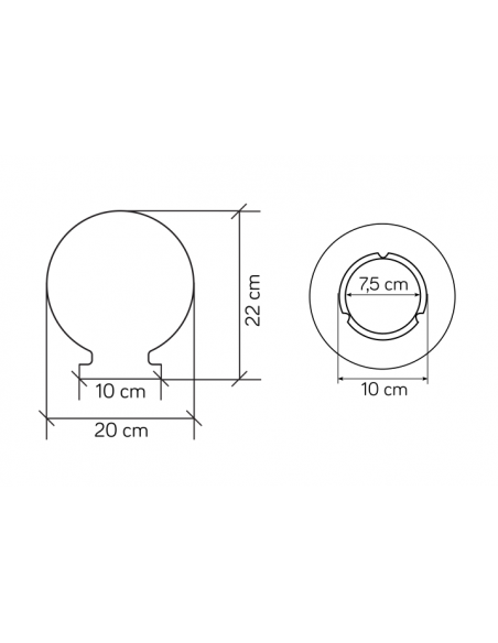 Klosz do lamp zewnętrznych mleczny G-200 OP - Su-ma - 2